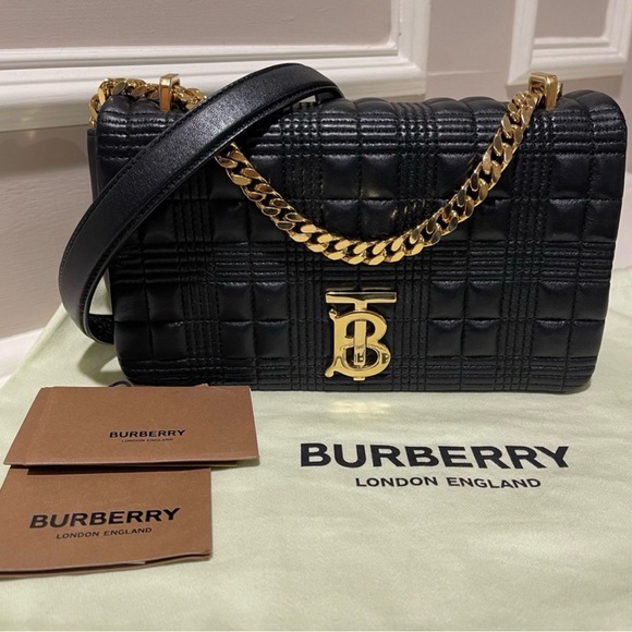 Burberry Handbags - Burberry Black Quilted Leather Lola Shoulder Bag
